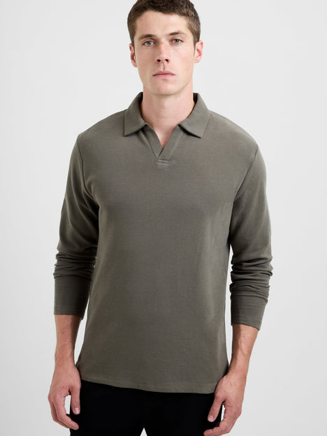 Long Sleeve Ottoman Trophy Neck Shirt