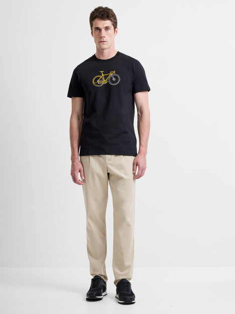 Short Sleeve Organic Bike Print T-Shirt