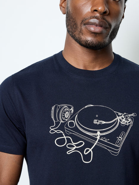 Short Sleeve Organic Turntable Graphic T-Shirt