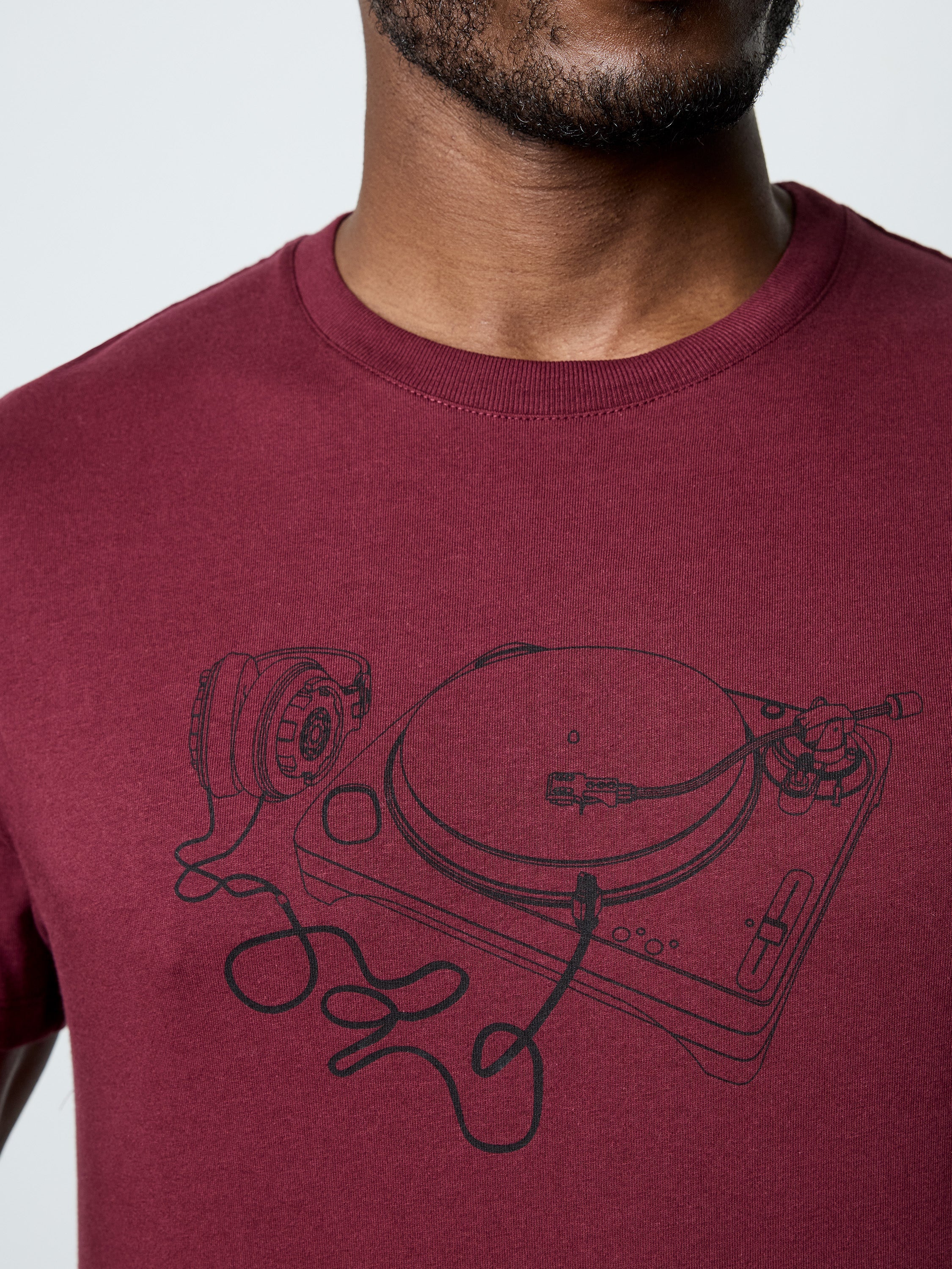 Short Sleeve Organic Turntable Graphic T-Shirt