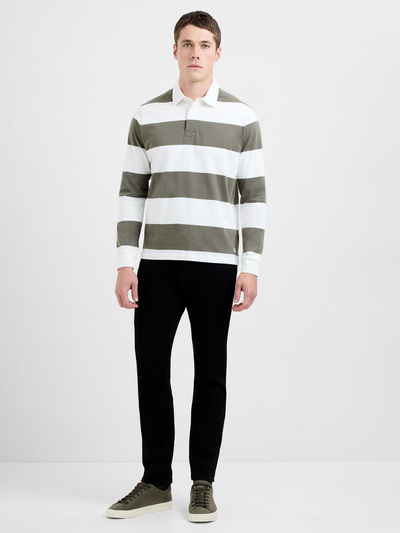 Stripe Rugby Polo Long Sleeve Shirt