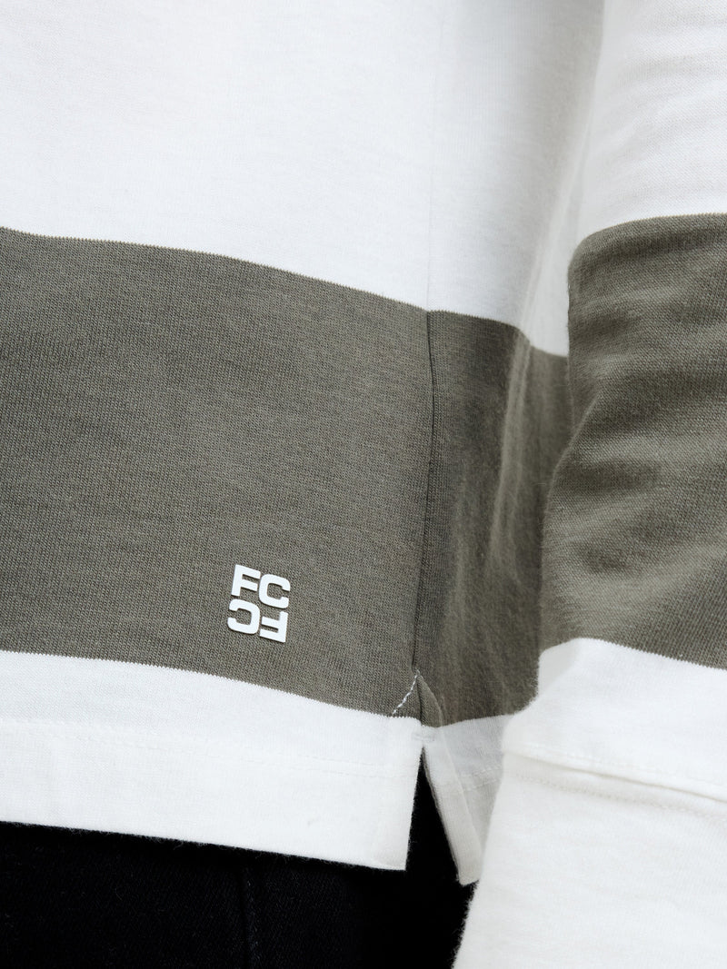 Stripe Rugby Polo Long Sleeve Shirt