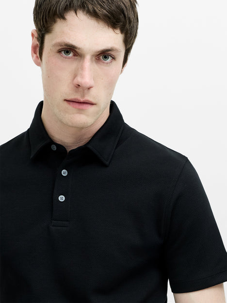 Short Sleeve Diagonal Stripe Polo Shirt