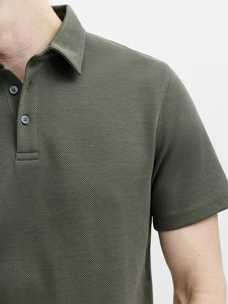 Short Sleeve Diagonal Stripe Polo Shirt