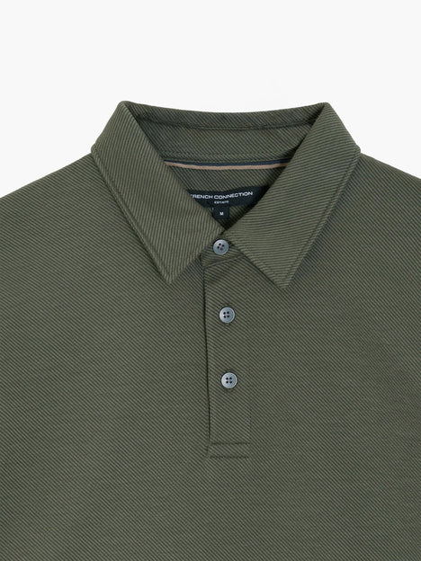 Short Sleeve Diagonal Stripe Polo Shirt