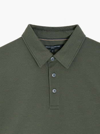 Short Sleeve Diagonal Stripe Polo Shirt