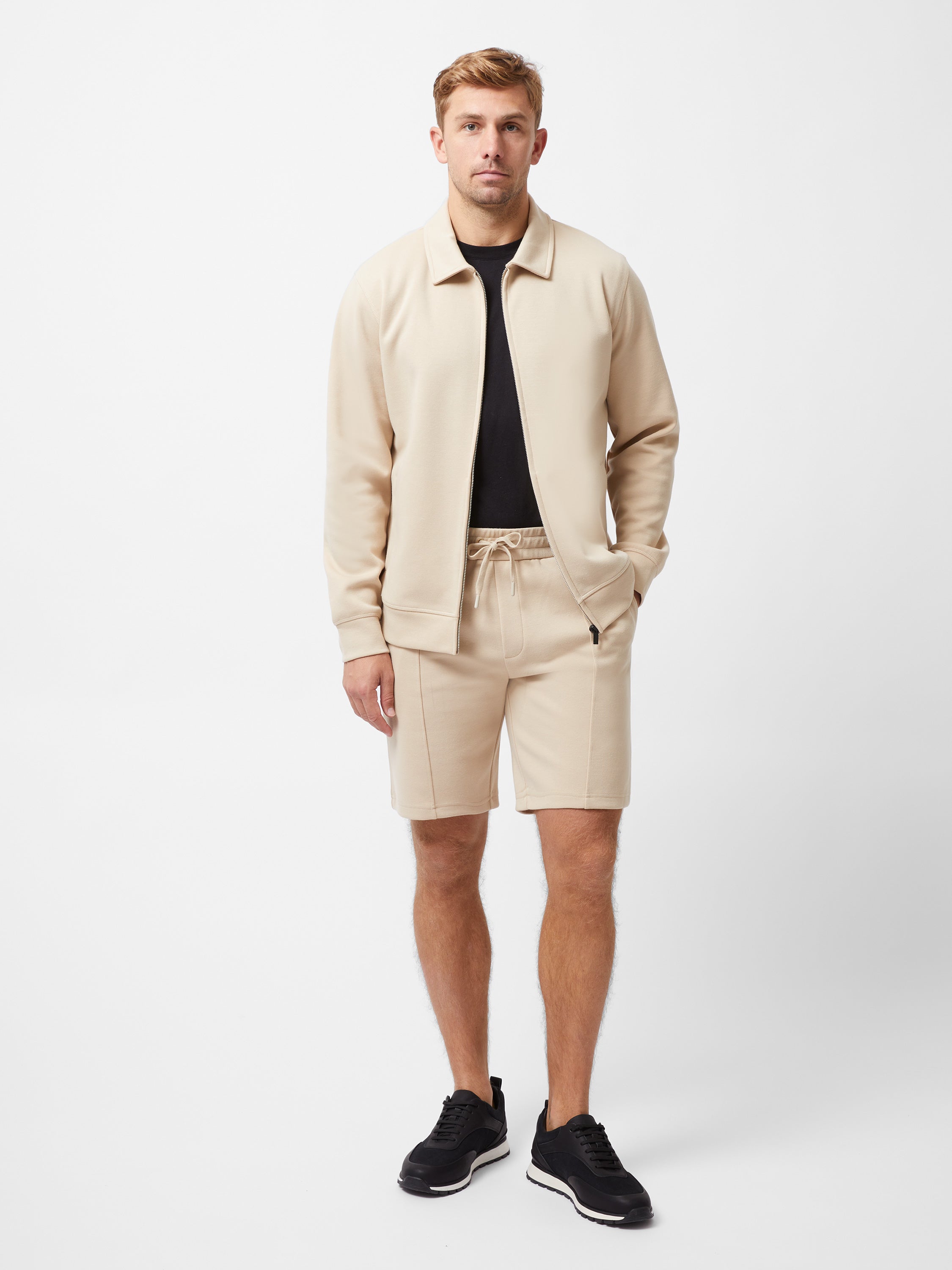 Stretch Collared Zip Through Sweatshirt
