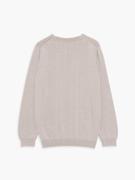 Link Stitch Stone Crew Neck Jumper