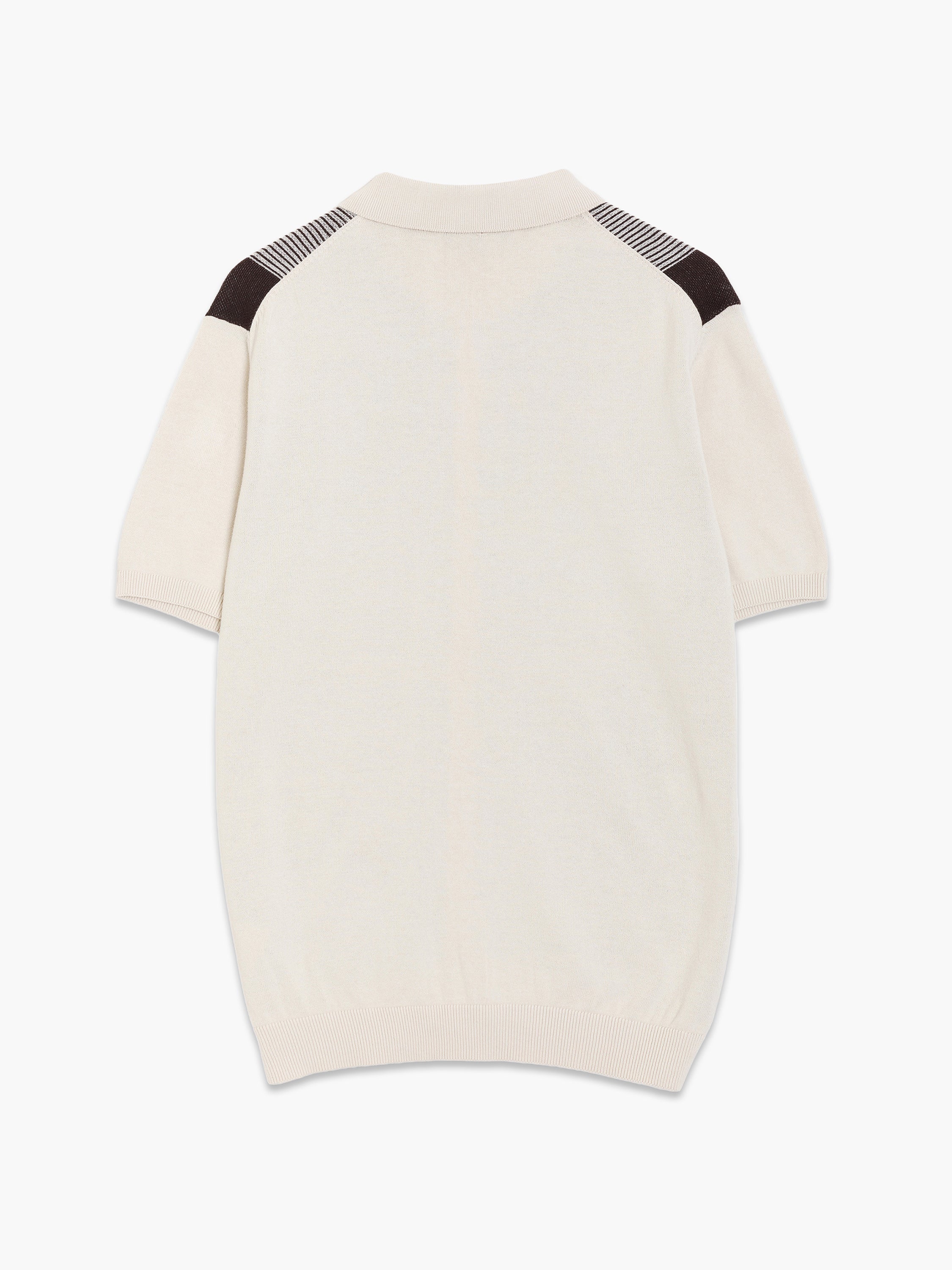 Short Sleeve Retro Stripe Knit Polo Shirt