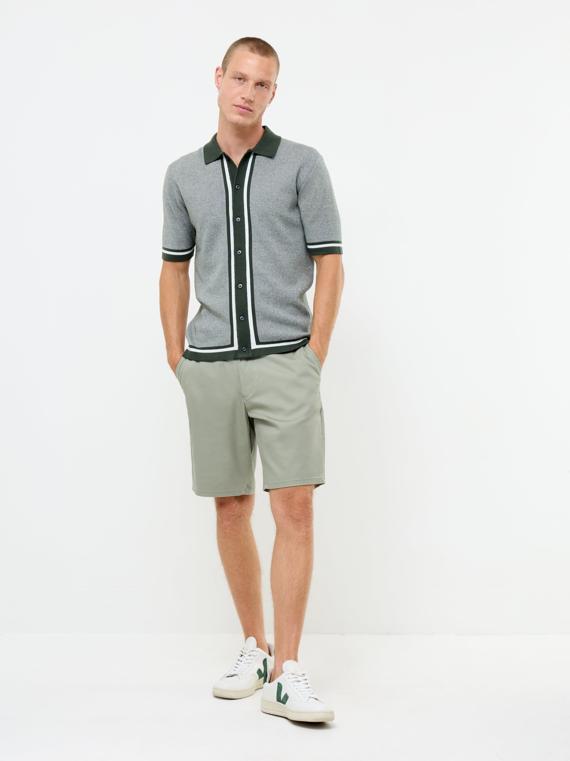 Short Sleeve Button-Through Polo Shirt