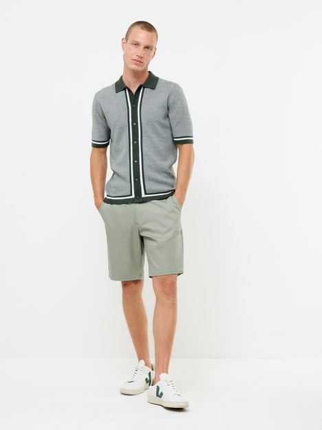Short Sleeve Button-Through Polo Shirt