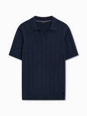 Short Sleeve Trophy Knit Navy Polo Shirt