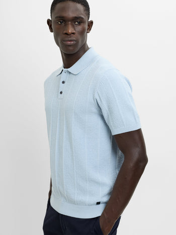 Textured Knit Polo Shirt