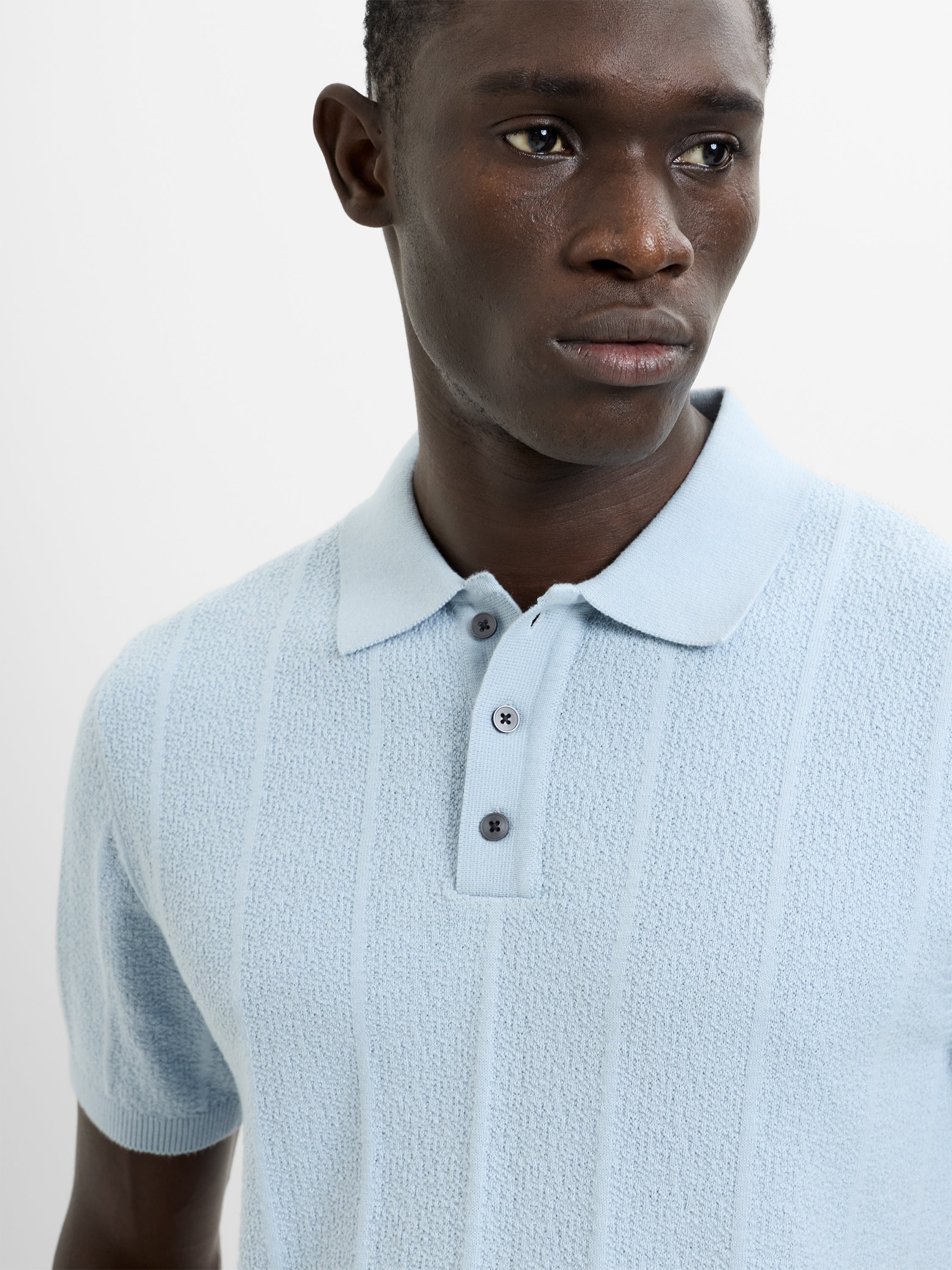 Textured Knit Polo Shirt