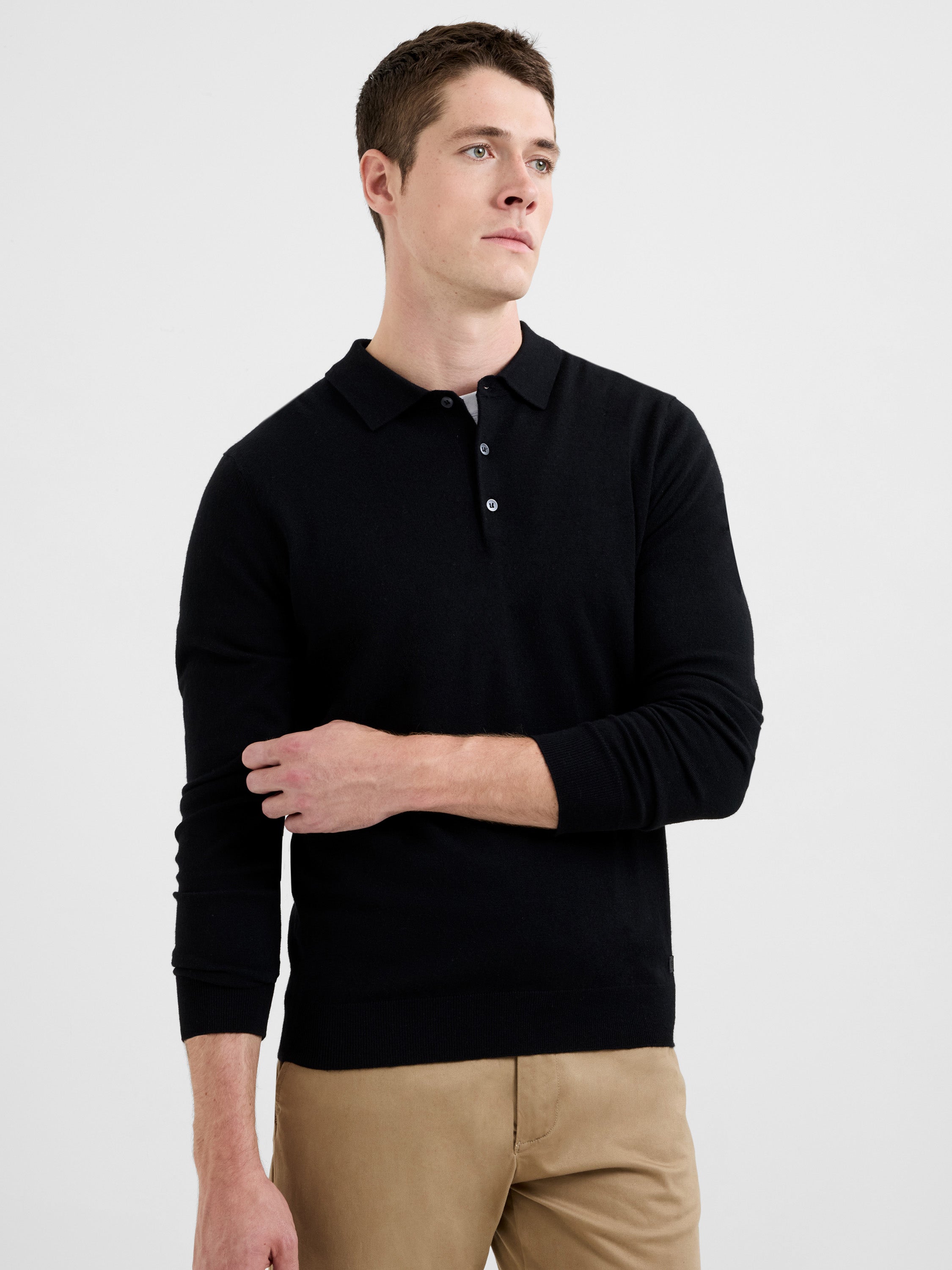 トップス BOUTIQUE LONG SLEEVE KNIT POLO SHIRT BOUTIQUE LONG SLEEVE KNIT POLO SHIRT
