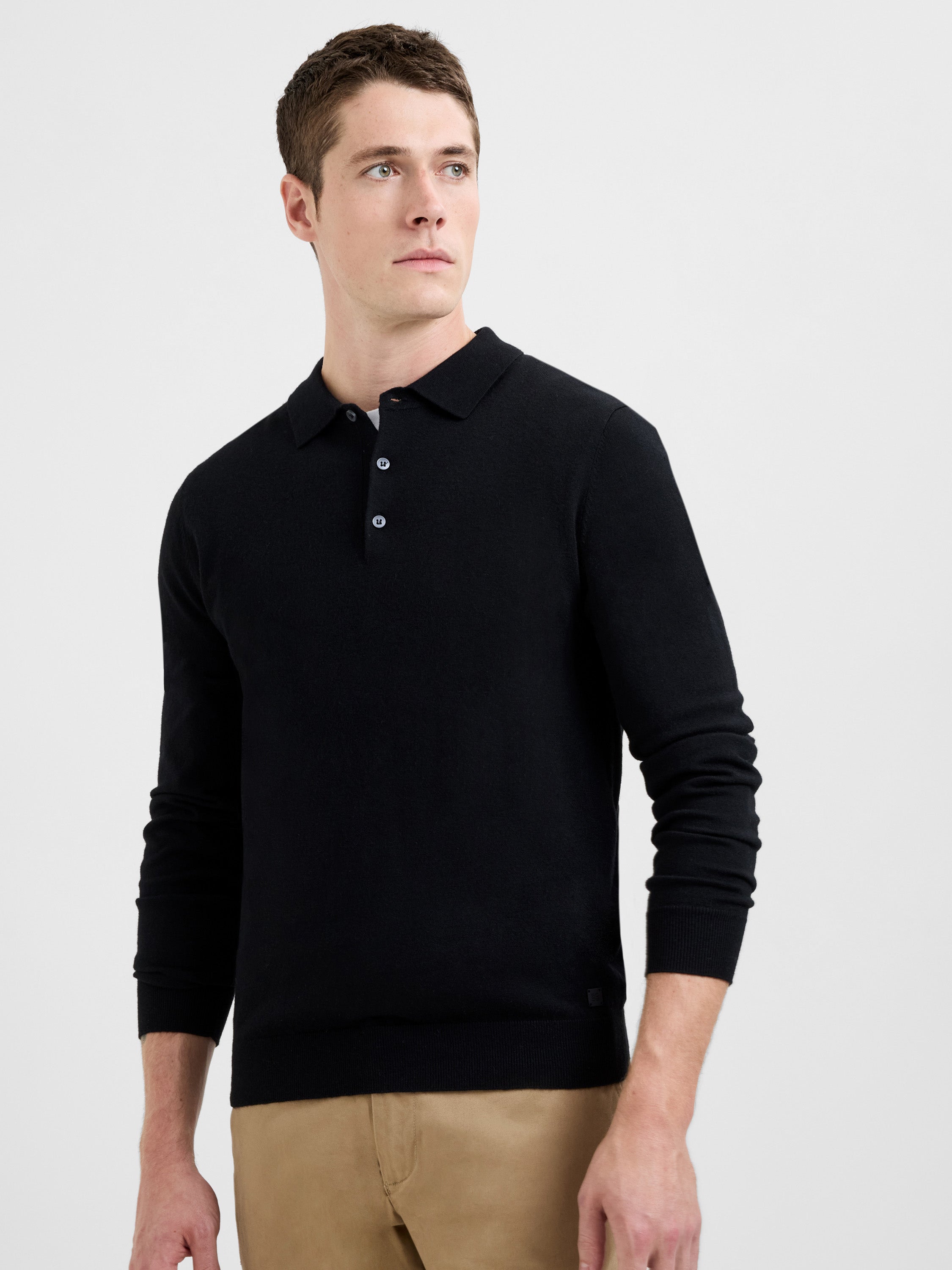 トップス BOUTIQUE LONG SLEEVE KNIT POLO SHIRT 3 Button Long Sleeve Knit Polo Shirt | French Connection EU