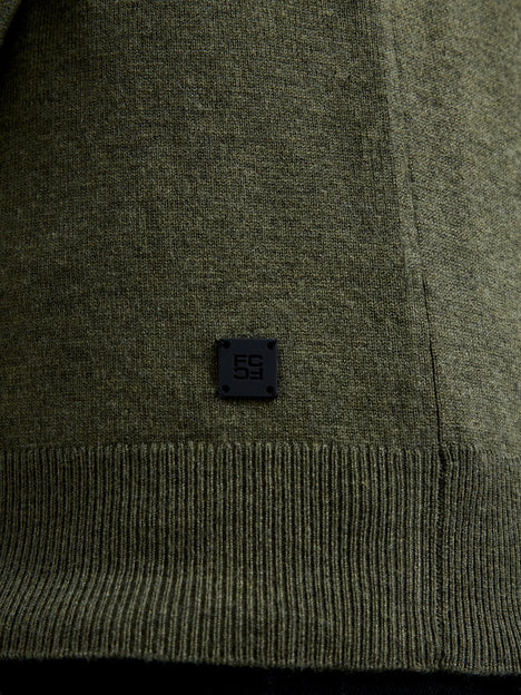 3 Button Long Sleeve Knit Polo Shirt
