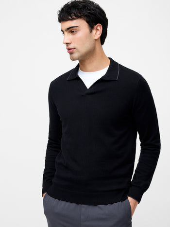 Long Sleeve Trophy Knit Polo Shirt