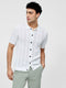 Button Down Bias Textured Short Sleeve Shirt