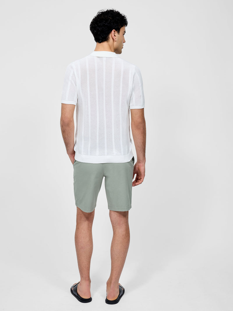 Button Down Bias Textured Short Sleeve Shirt