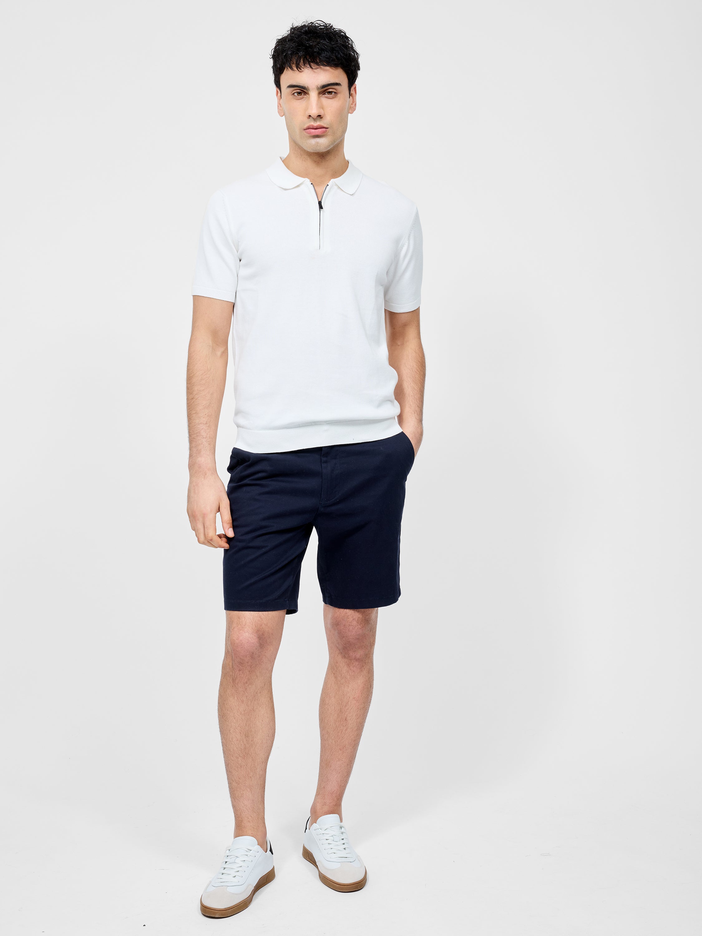 Knitted Zip Polo Shirt