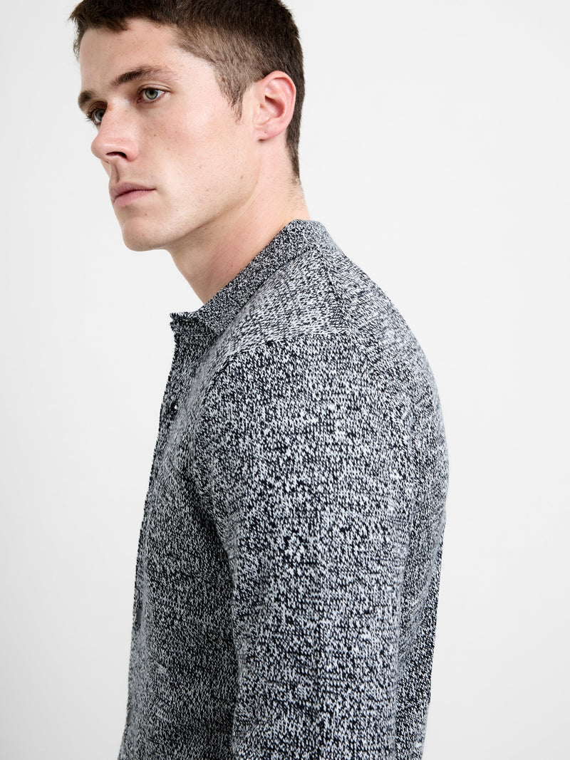 Long Sleeve Melange Knitted Shirt