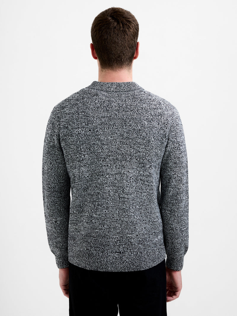 Long Sleeve Melange Knitted Shirt