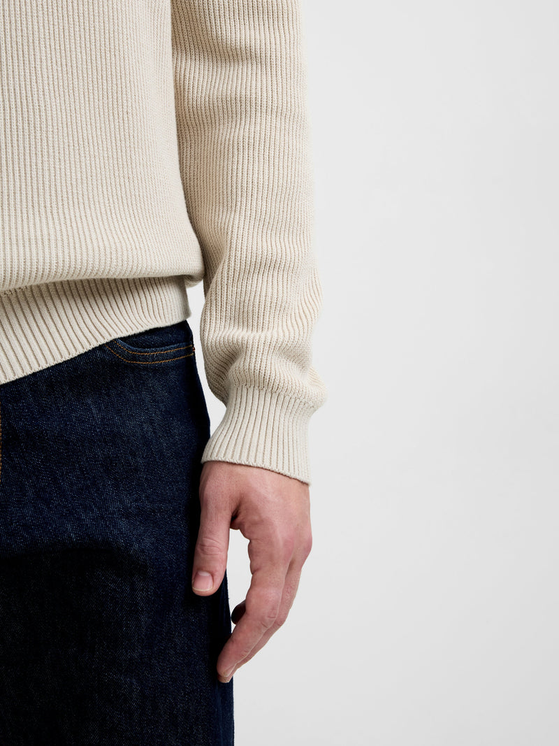 Heavy Knitted Long Sleeve Polo Jumper