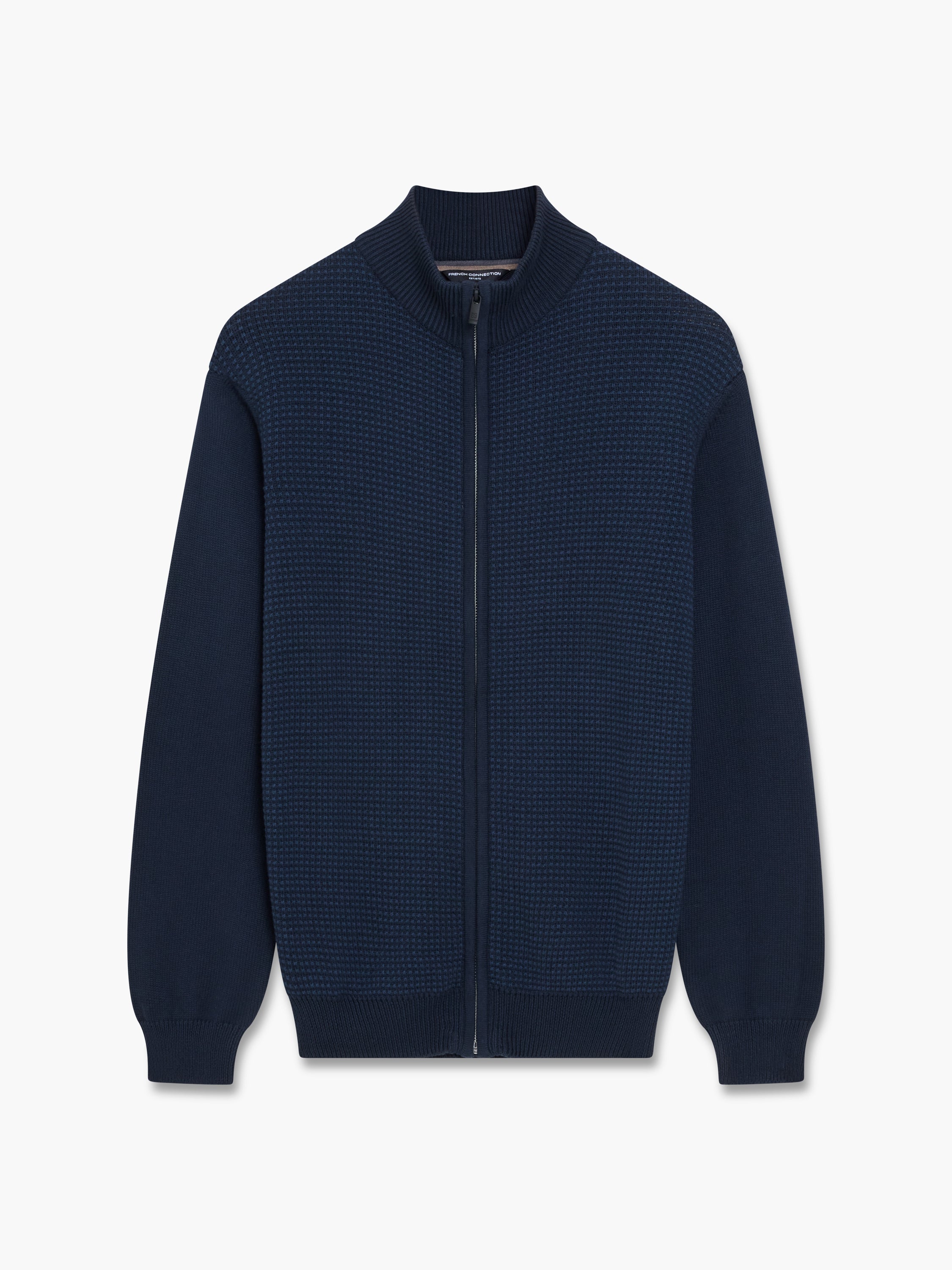 Birdseye Long Sleeve Zip Through Jumper