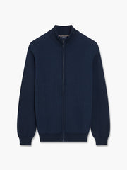 Birdseye Long Sleeve Zip Through Jumper