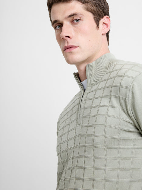 Long Sleeve Half Zip Knit Jumper