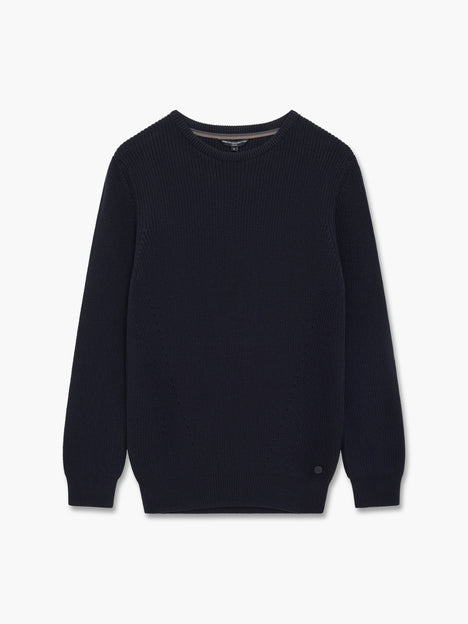 Cardigan Stitch Crew Neck Jumper