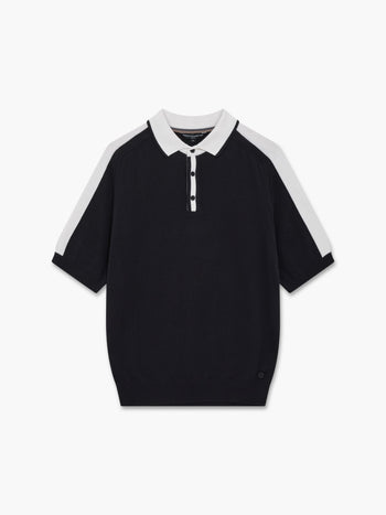 Intarsia Short Sleeve Polo Shirt