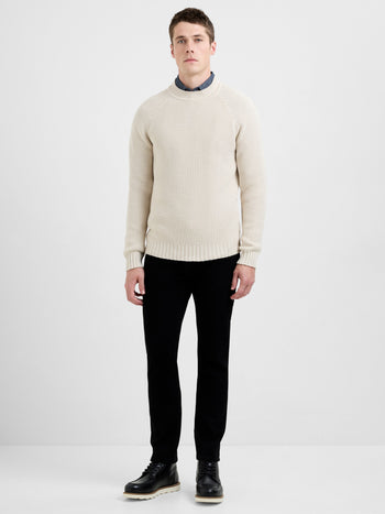 Crew Neck Purl Stitch Jumper