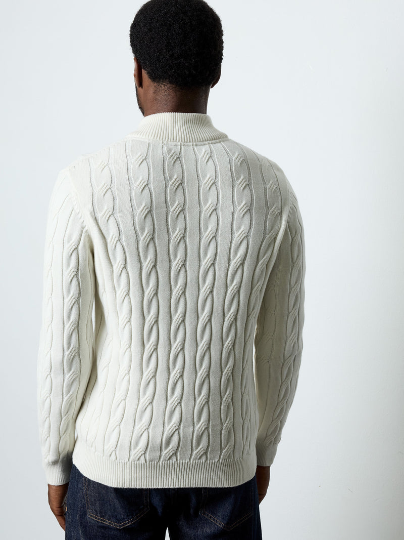 Half Zip Cable Knit Jumper