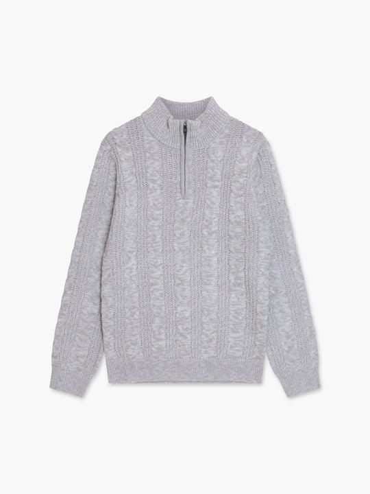 Half Zip Cable Knit Jumper