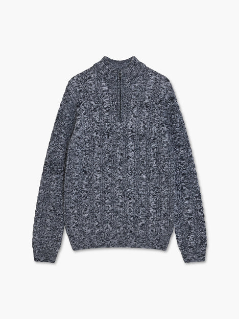 Half Zip Cable Twist Knit Jumper