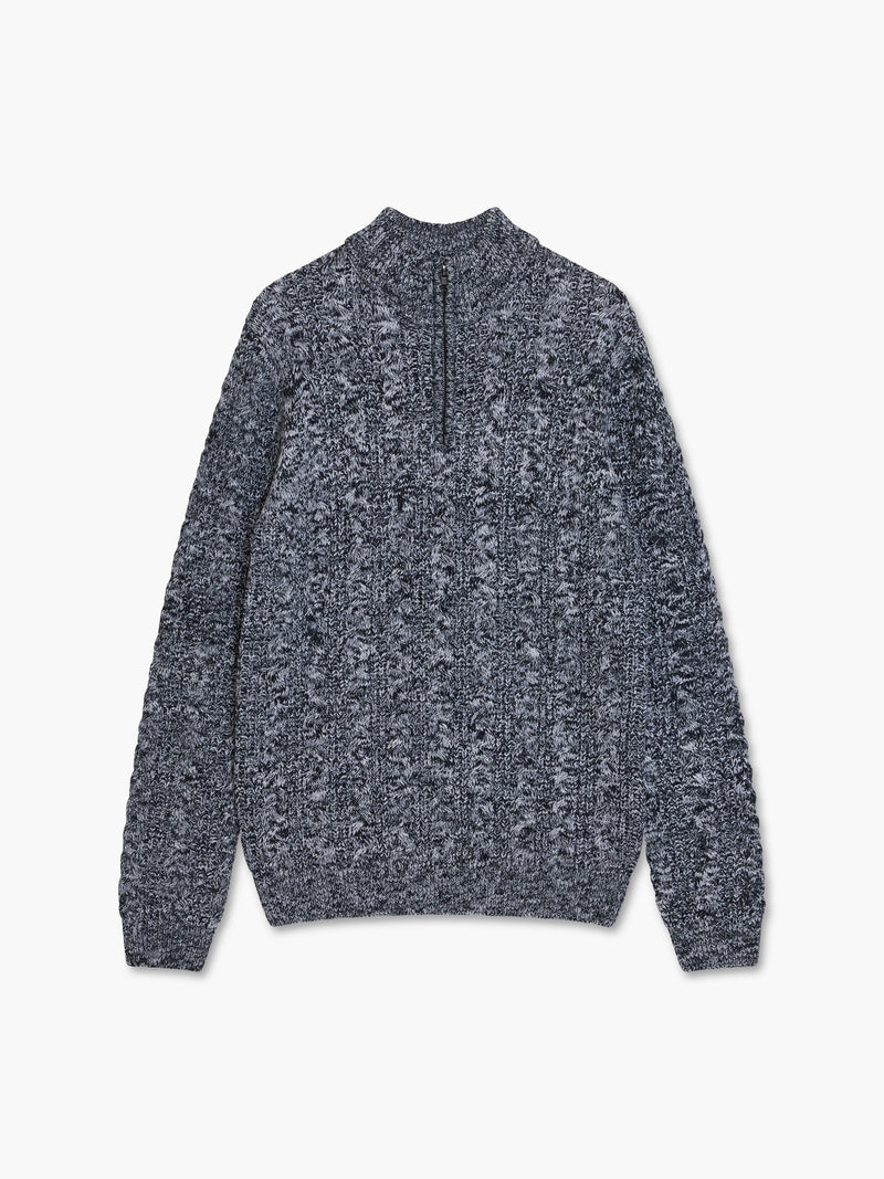 Half Zip Cable Twist Knit Jumper