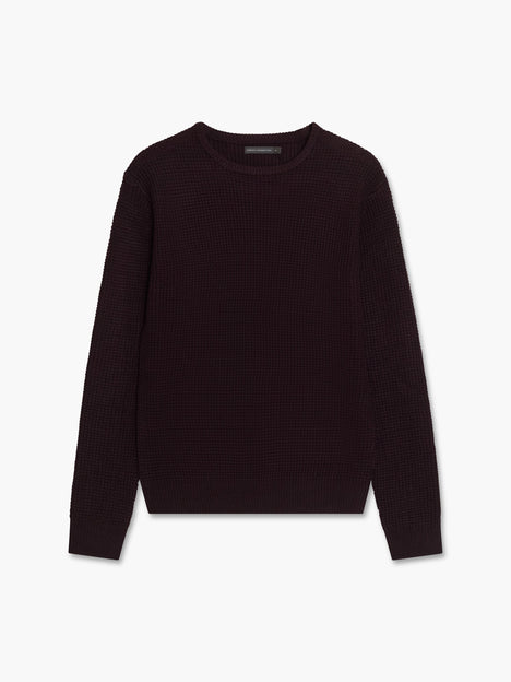 Waffle Knit Crew Neck Jumper