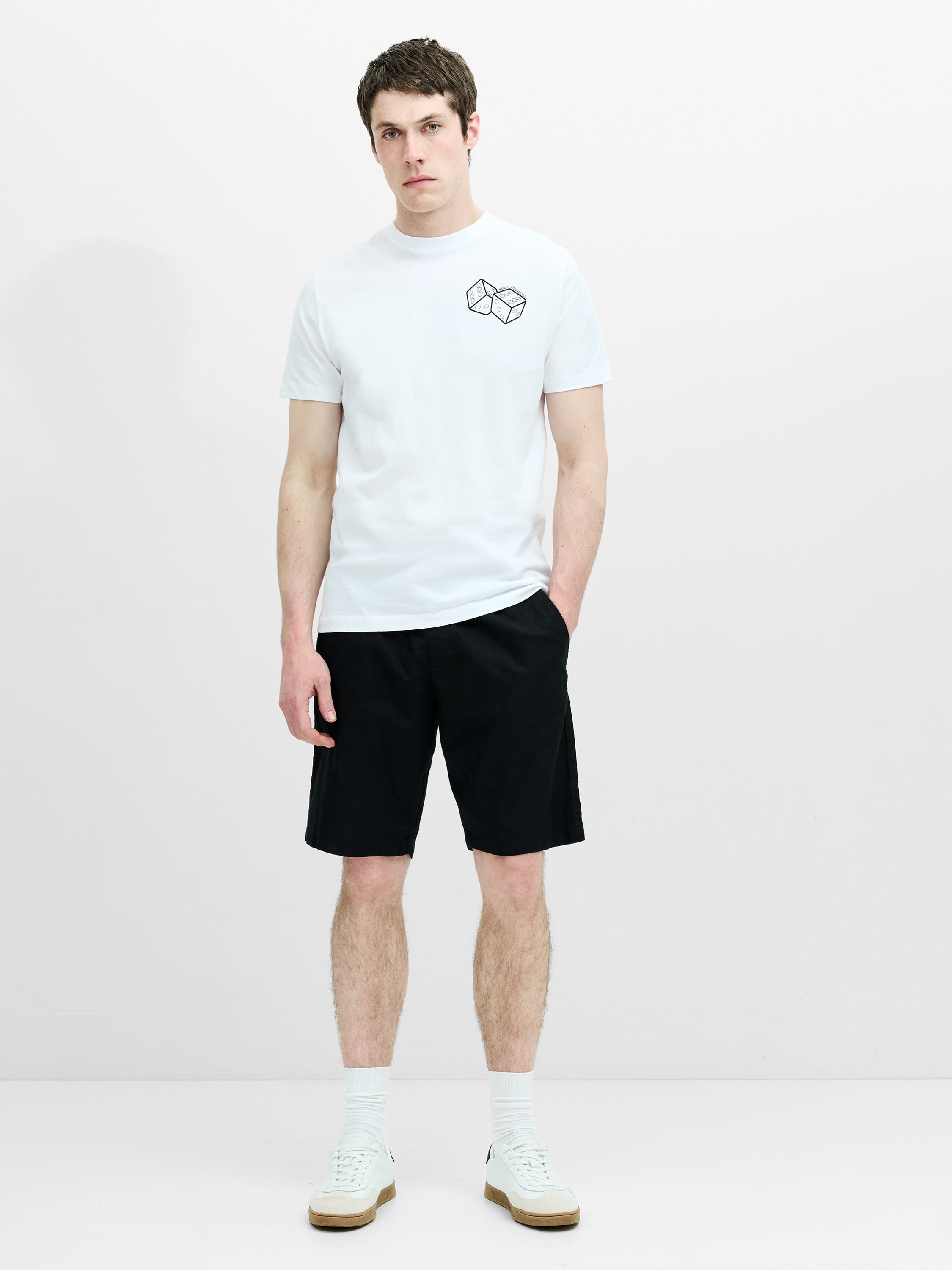 Black Linen Drawstring Shorts