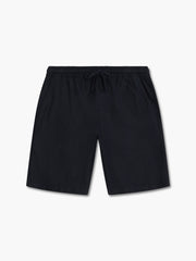 Black Linen Drawstring Shorts