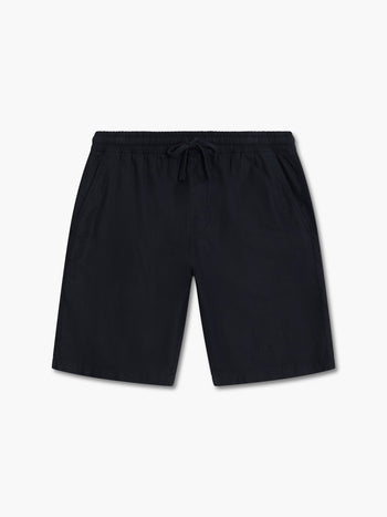 Black Linen Drawstring Shorts
