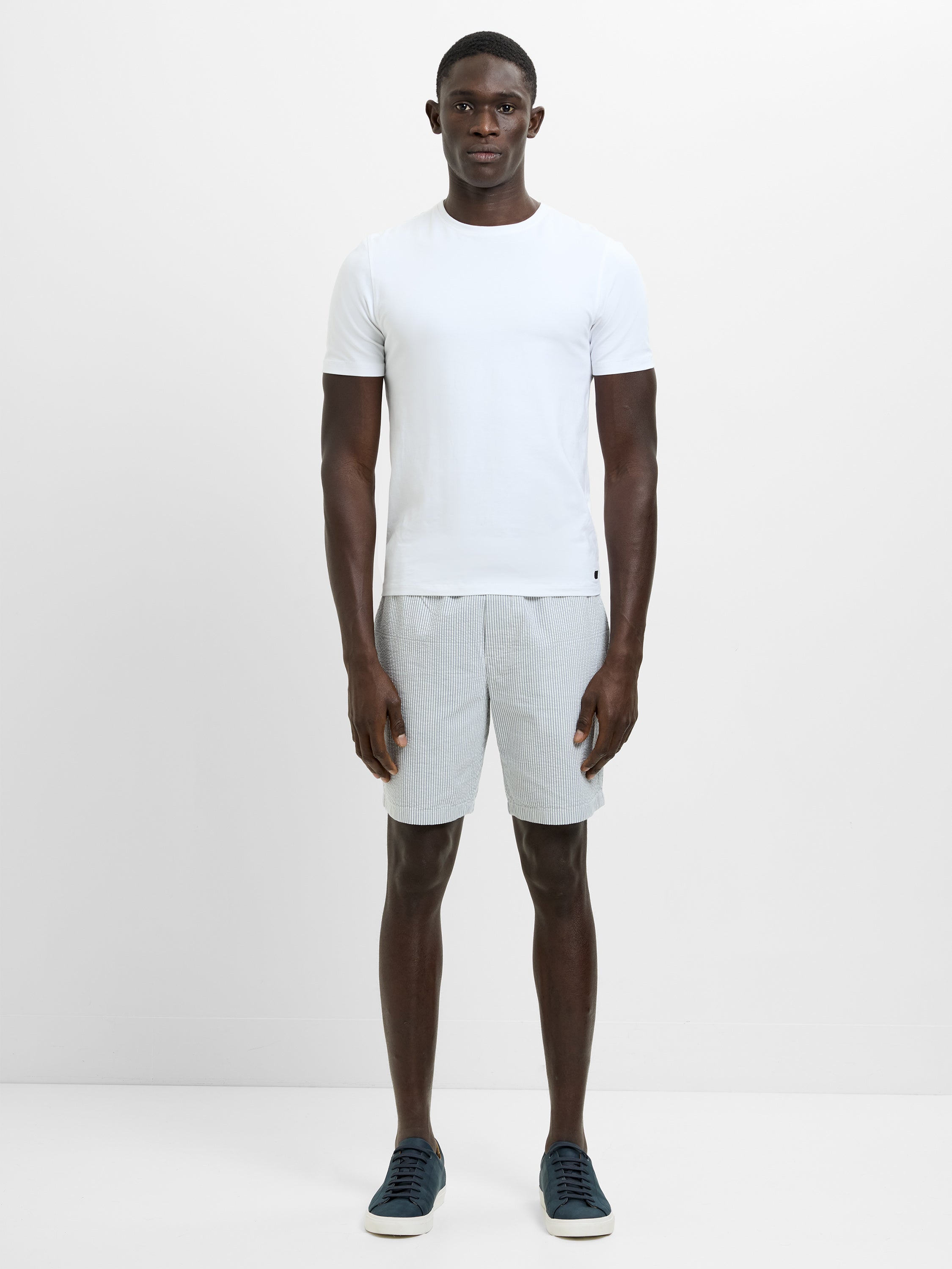 Seersucker Striped Shorts