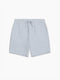Seersucker Blue Striped Drawstring Shorts