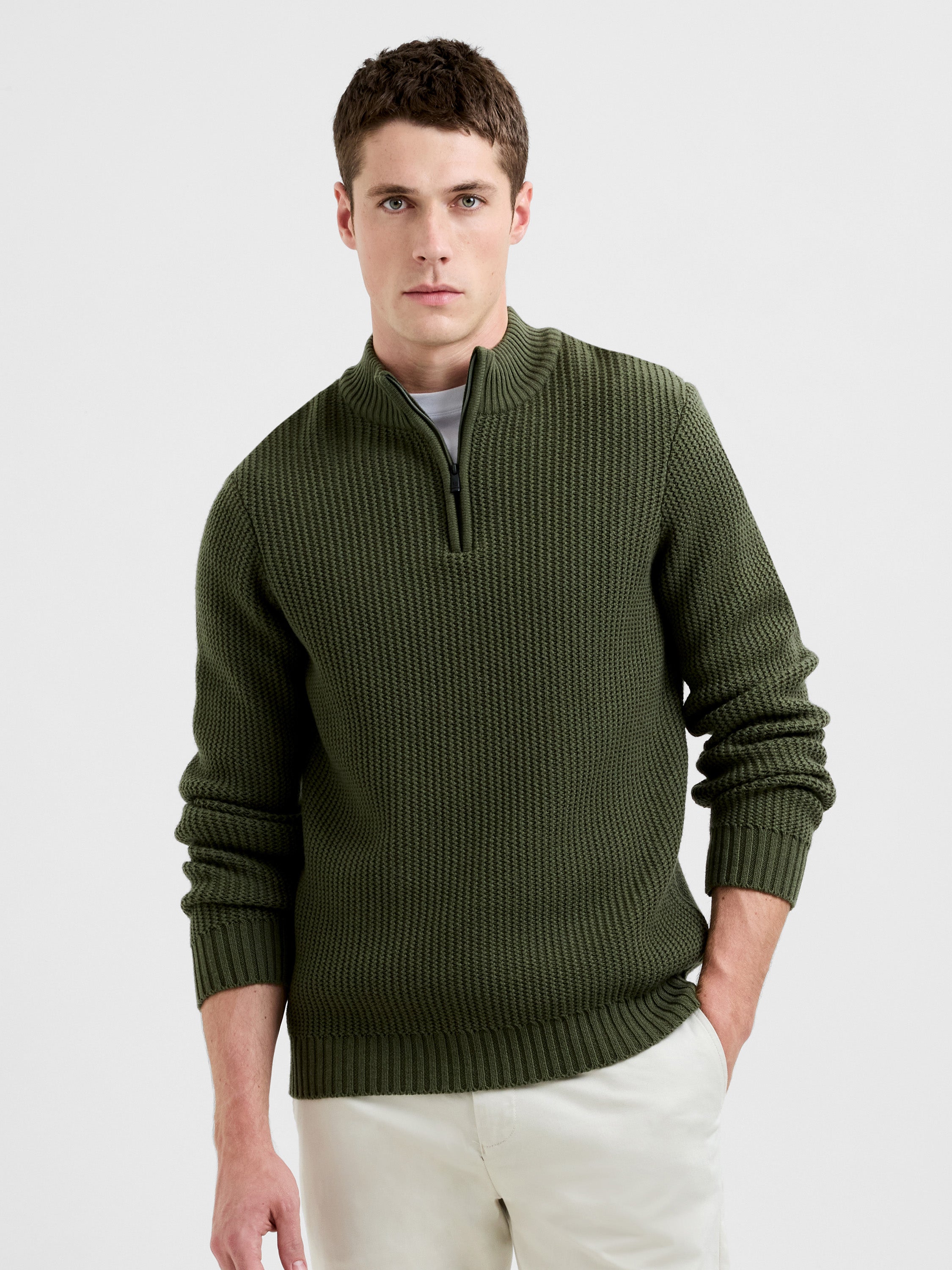 Half Zip Mock Neck Jumper