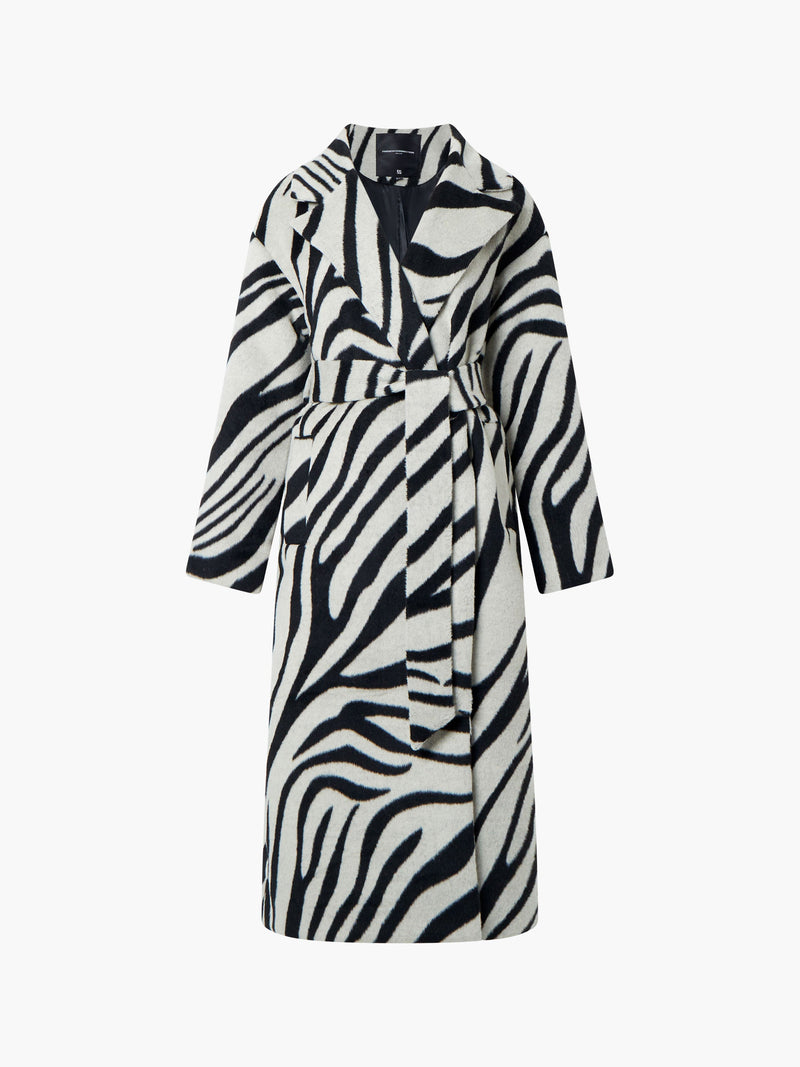 Grace Zebra Belted Coat