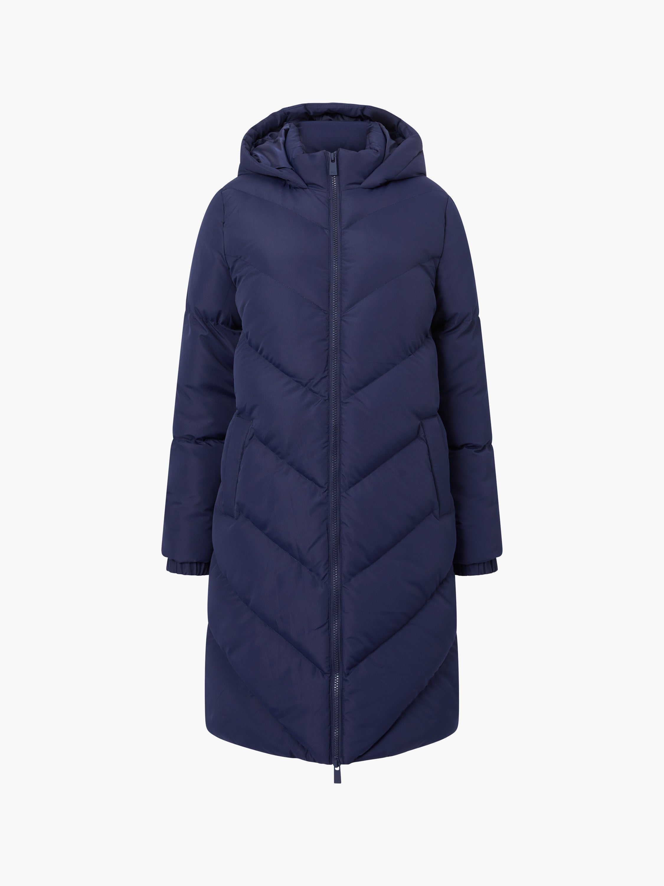 Chevron Hooded Puffer Coat