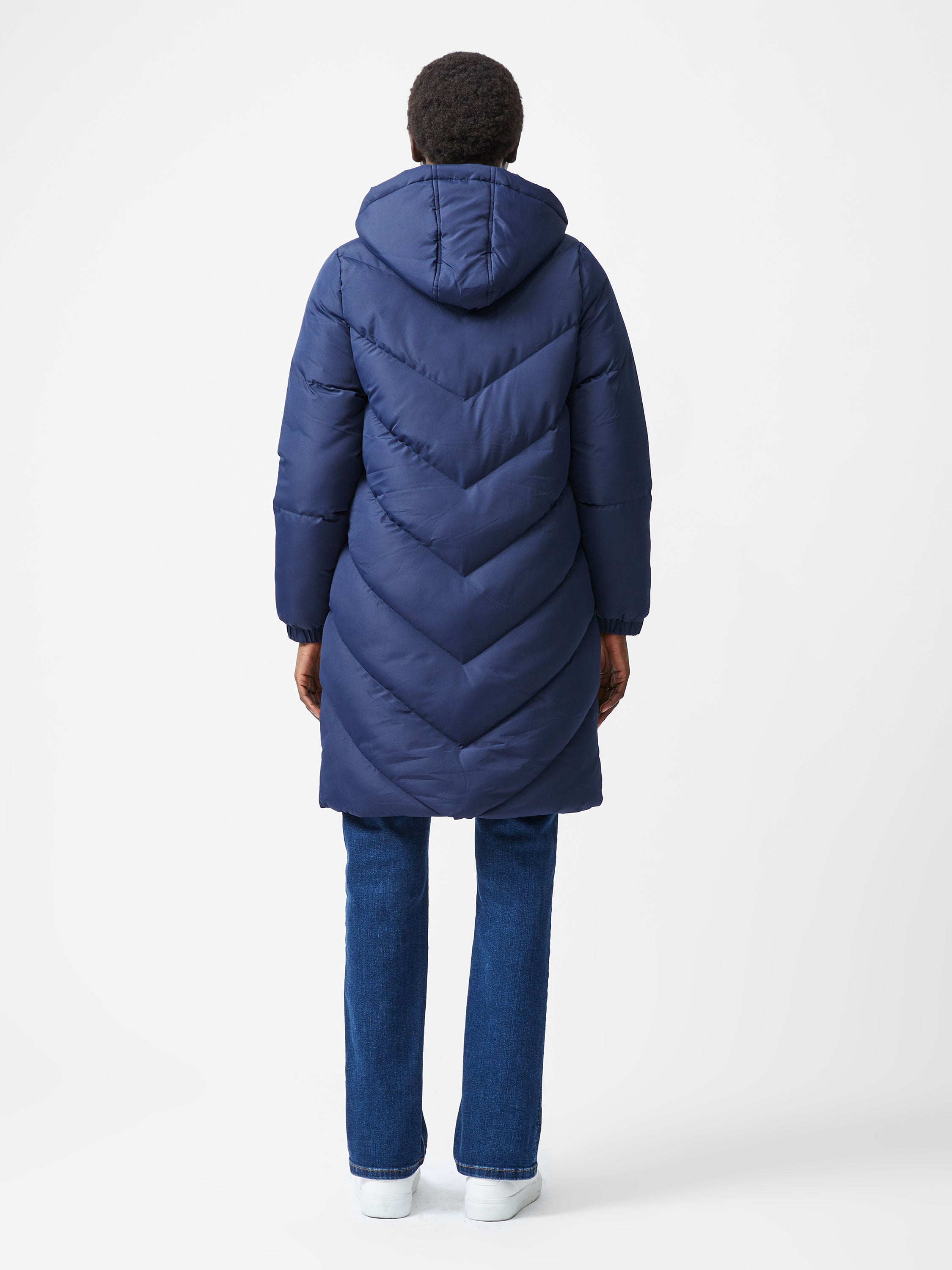 Chevron Hooded Puffer Coat