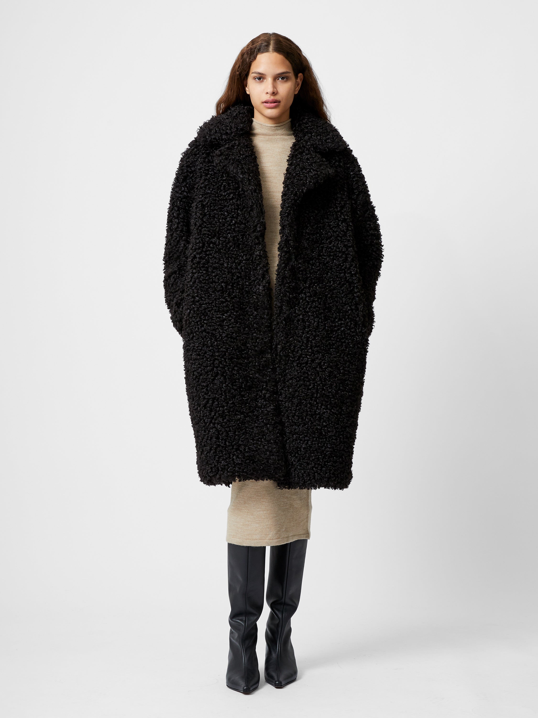 Boucle Peak Lapel Coat