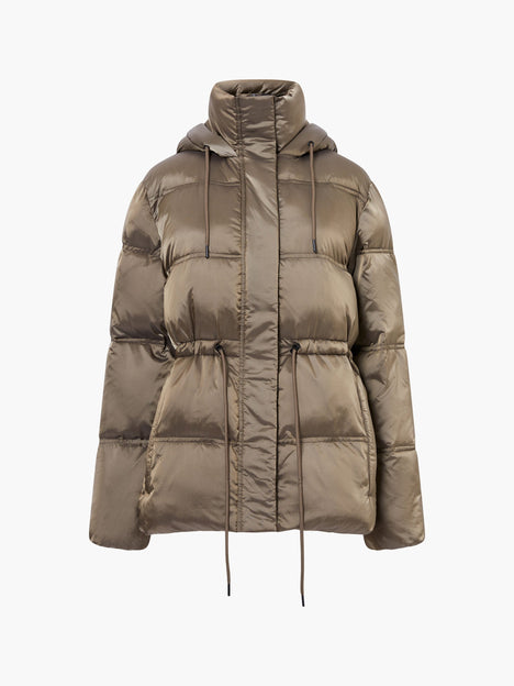 Kendra Nylon Hooded Puffer Jacket